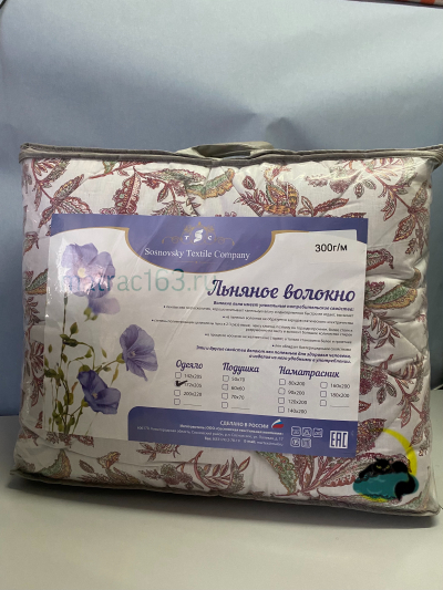 Одеяло 1,5 сп.  Лен 300г/м полипоплин